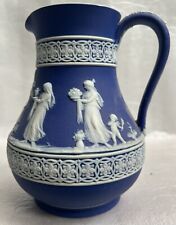 Wedgewood (England) Mid Century Royal Blue Vintage English Jasperware Pitcher picture