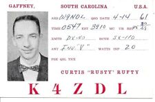 QSL 1961 Gaffney South Carolina   radio card picture