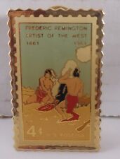 USPS Postal Stamp Pin Frederic Remington Artist of the West 1861 1961 4 Cents picture