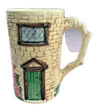 SYLVA CERAMIC COTTAGE COFFEE MUG, VINTAGE,  HAND MADE & PAINTED IN ENGLAND picture