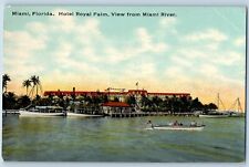 Florida Miami Postcard Hotel Royal Palm View River Exterior 1910 Vintage Antique picture