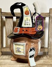 Blue Sky Heather Goldminc Witch’s Brew Cauldron Tea Light Candle House NWT picture