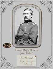 Civil War Major General John Buford,COPY of portrait & Copy of autograph card picture