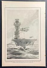 HMS Hermes British aircraft carrier 1924 graphic pictorial Pin-Up picture