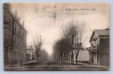 J87/ Caldwell Ohio Postcard c1910 Noble County North Street Stores Home 1458 picture