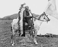 Comanche CHIEF QUANAH PARKER on horse Glossy 8x10 Photo Native American Print picture