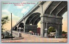 Postcard Harrisburg PA Cameron Street Approach to Mulberry Street Bridge picture