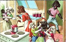 Vintage Postcard Alfred Mainzer Dogs Kitchen Anthropomorphic Artist JB14 picture