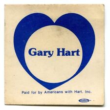 Gary Hart 1988 Presidential Campaign Heart Logo Sticker Vintage 80s US Politics picture