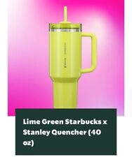 New Stanley X Starbucks 2024 Summer Lime Green Shimmer 40 Oz Neon Yellow picture