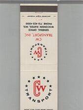 Matchbook Cover Trucking CW Transport, Inc. Wisconsin Rapids, WI picture