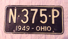 Vintage Near MINT 1949 Light Weight Aluminum OHIO Car License Plate picture