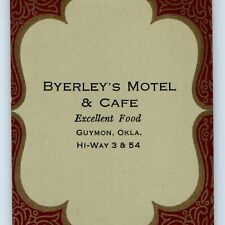 c1950s Guymon, Oklahoma Byerley's Motel & Cafe Business Playing Card Food C25 picture