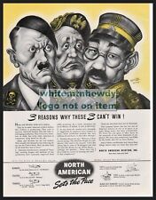 1942 WWII ARTHUR SZYK Art North American Aviation AD Hitler Hirohito Mussolini picture