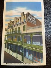 Vintage Linen Postcard Antoine's Restaurant St. Louis Street New Orleans LA Vtg picture