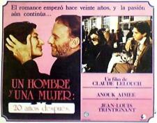 Claude Lelouch French A MAN AND A WOMAN LOBBY CARD 1986 picture