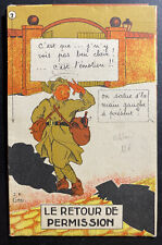 Mint France Color Picture Postcard WW2 permission return 1945 picture