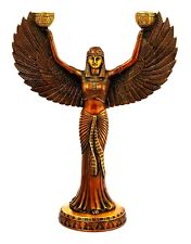 Goddess Isis Figurines Handmade Brass Candle Holder Egyptian Deity Figure Statue picture
