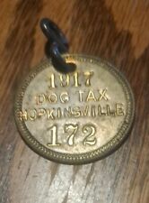 Antique 1917 Hopkinsville Christian County Ky Kentucky dog Tax license tag picture
