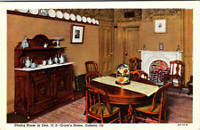 Galena Illinois U,S, Grant's Home Dining Room White Border Postcard C-1915-1930 picture