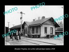 OLD LARGE HISTORIC PHOTO OF HONAKER VIRGINIA THE RAILROAD DEPOT STATION c1920 picture
