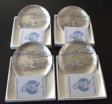 Set of 4 Wendell August Forge Pittsburgh Incline Metalware HandmadeTrays Coaster picture