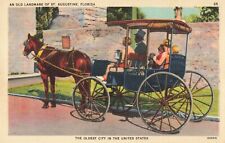 St Augustine FL Florida, An Old Landmark, Horse & Carriage, Vintage Postcard picture