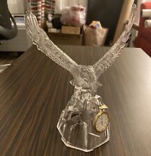 NEW leaded Italian Royal Crystal Eagle Quartz Clock picture