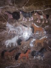 Vintage Lot of 12 Miniature Toy Flocked Horses Mini Fuzzy Ponies picture