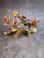 Vintage Capodimonte Italy Porcelain Flowers & Metal Leaves Stunning picture