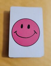 Vintage Arrco Pink Smiley Face Playing Cards Used Condition USA MCM picture