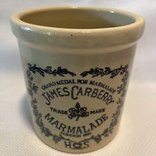 Vintage English Blue Transferware ~ Marmalade ~ Stoneware Crock Pottery  1/2 G. picture