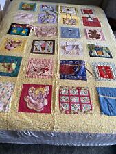 VTG Granny HM  CHILDS QUILT 54x79”animals, Bears, Etc, Pockets, Personalized picture
