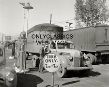 1941 ATLANTIC ESSO ETHEL GAS STATION SEMI-TRUCK DRIVER 8x10 PHOTO UTICA NEW YORK picture