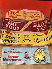 Saudi Arabia bumper stickers eight HUGE Vintage Auto Safety picture