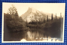 Vtg c1920s Mt Rundle in Banff National Park Vermillion Lake Canada RPPC Postcard picture