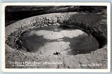 Lassen Park CA Postcard RPPC Photo The Devils Punch Bowl At Boiling Lake c1940's picture