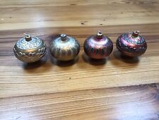 Vintage New Set Of 4 Christmas Ball Ornament Candles Purple Gold picture