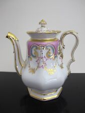 Antique FRENCH Sevres Style Pink & Gold Gilt Hand Painted FLORAL Coffee Pot picture