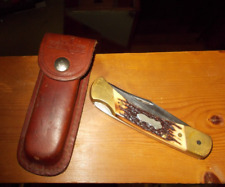 SCHRADE UNCLE HENRY (USA) Lockback Staglon Hunting Folding Knife LB8 picture