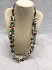 Beautiful vtg Native American Zuni Fetish MOP  Heishi  Turquoise Necklace picture