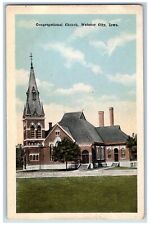c1920's Congregational Church Building Entrance Tower Webster City Iowa Postcard picture
