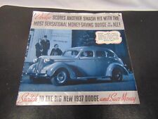 1937 New Dodge automobile brochure color celebrities photos Sedan touring 2 door picture