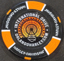 ORLANDO HD *International* ~ FLORIDA (Black/Orange Full Color) Harley Poker Chip picture