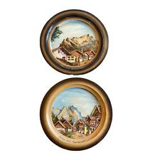 Vintage Wooden Handcarved / Painted German Plates  picture