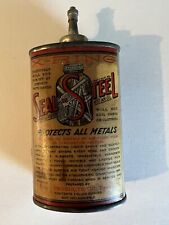 VINTAGE X-RING SEAL-S-TEEL 3OZ LEAD TOP OILER NOT AN OIL PAPER LABEL RARE  picture