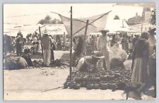 Postcard RPPC Mexico Jalisco Amecameca  Market Scene Vendors Vintage Unposted picture