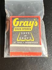 MATCHBOOK - GRAY'S DRUG STORES - ST. PAUL & MINNEAPOLIS - UNSTRUCK BEAUTY picture