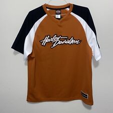 Harley Davidson Men’s Embroidered V-Neck Jersey Shirt Size XL VTG picture