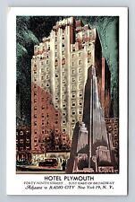 New York City NY, Hotel Plymouth, Vintage Postcard picture